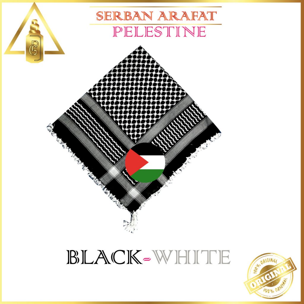 Serban ARAFAT/SERBAN PALESTINE BLACK-WHITE BEST QUALLITY (COTTON 100%) ขนาด 56X56