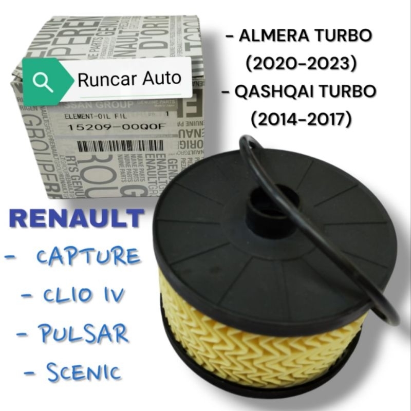 กรองน้ํามันเครื่อง Nissan almera turbo n18l 1.0/qashqai turbo 1.2 j11e/ด้ามนิรภัย 15209-00q0f penapi