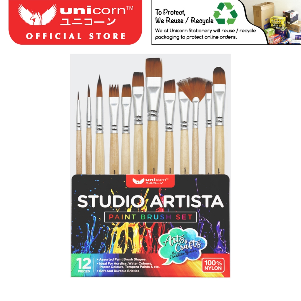Unicorn Stationery Studio Artista Paint Brush Set UAB-888