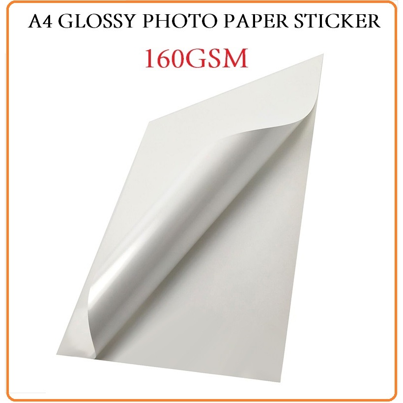 A4 GLOSSY PHOTO กระดาษสติกเกอร์ INKJET GLOSSY PHOTO PAPER คุณภาพสูง 160GSM