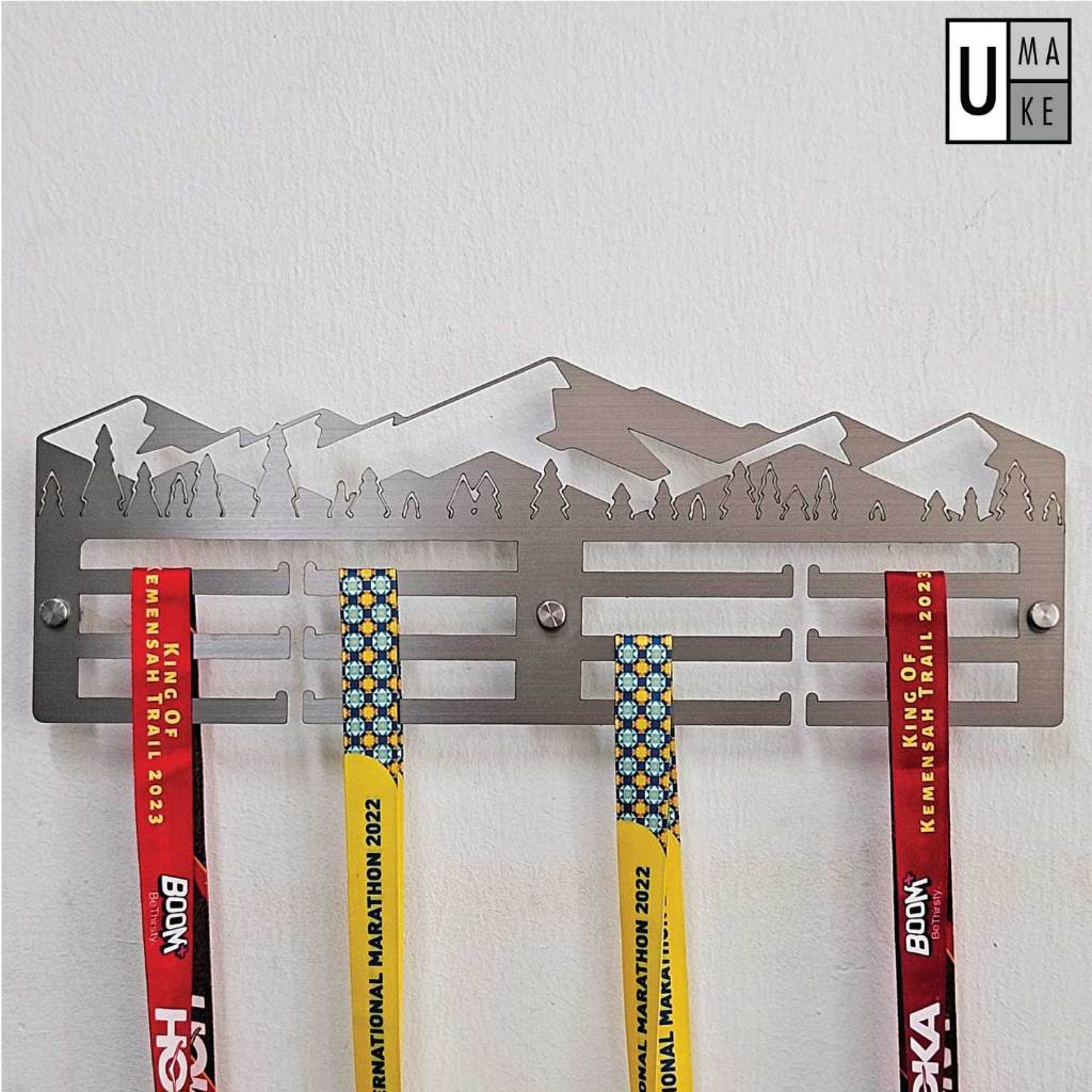 3-LayerStainless Steel Medal Holder Hanger Display Rack Marathon Swimming ฟุตบอลขี่จักรยานแบดมินตันเต้นรํากีฬา