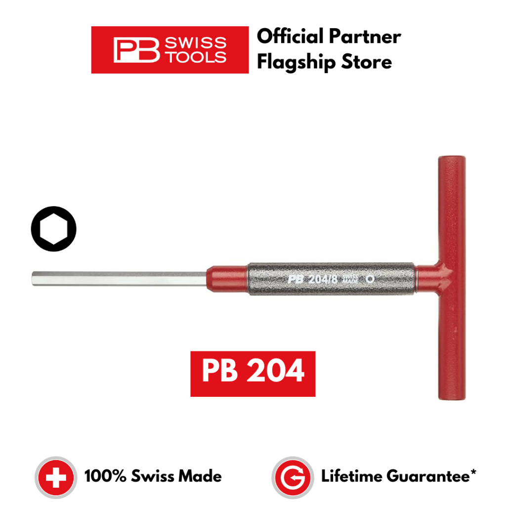 กุญแจหกเหลี่ยม PB Swiss Tools พร้อมด้ามจับ T PB 204