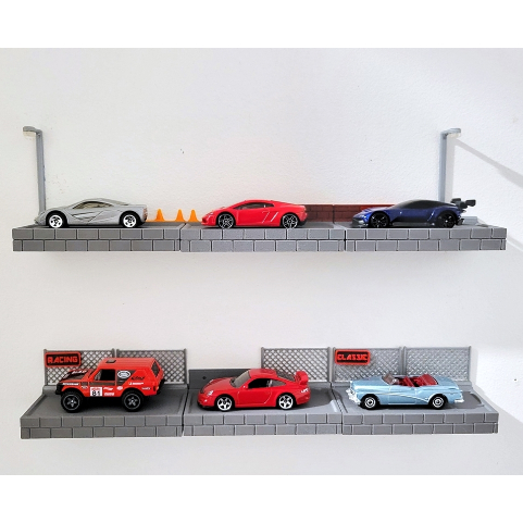 MODULAR WALL MOUNT DISPLAY สําหรับ 1/64 DIECAST (ล้อร้อน, MATCHBOX) - ประกอบที่จําเป็นโดยใช้กาว 3 Se