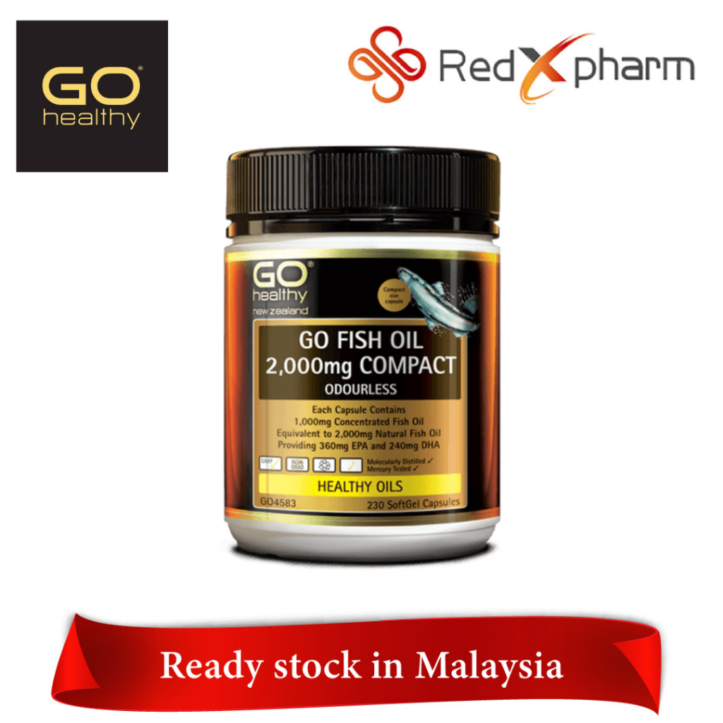 Go Healthy Go Fish Oil 2000mg Compact Odorless 230 Caps