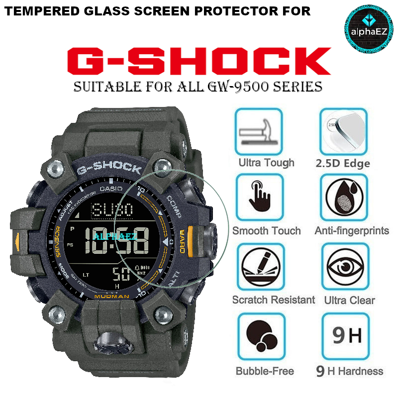 Casio G-SHOCK GW-9500 MUDMAN Series 9H นาฬิกากระจกนิรภัยป้องกันหน้าจอ GW-9500 GW9500 ฝาครอบป้องกันรอ