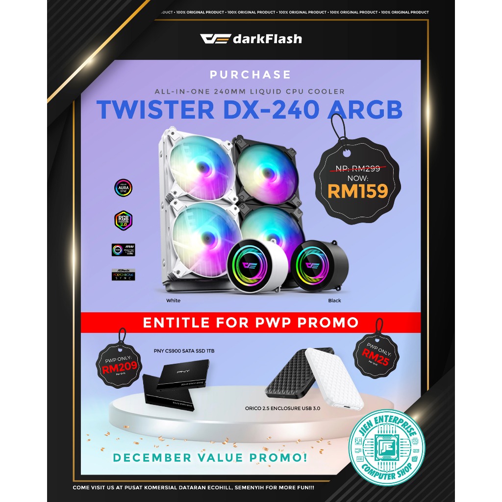 Darkflash Twister DX240 ARGB Symphony TR240 AIO WaterCooling LiquidCooling