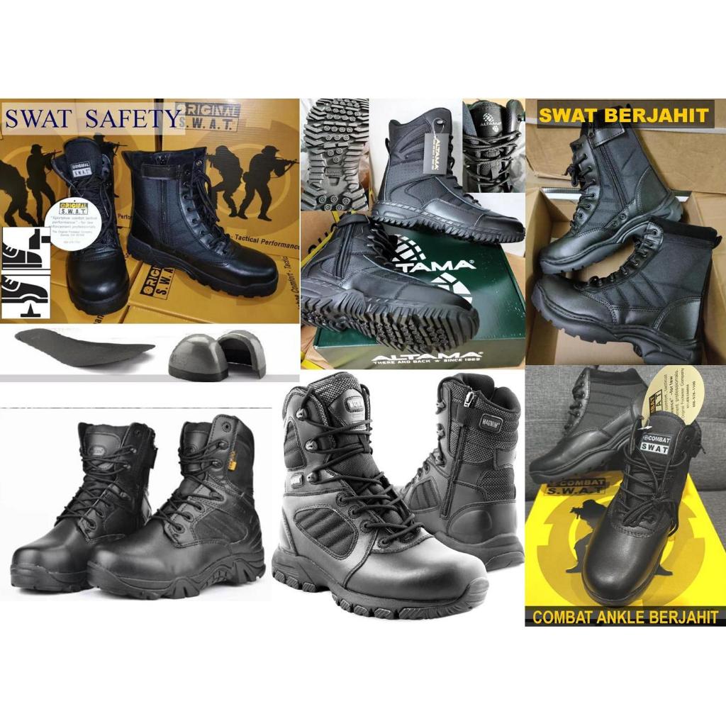 Swat ALTAMA รองเท้าบูทหนัง รองเท้ายุทธวิธี DELTA Kasut Operasi