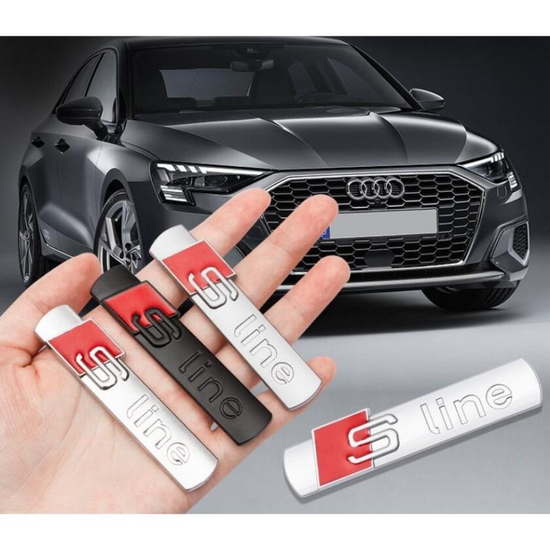 MKR S Line สติกเกอร์โลหะรถ Badge SLine Emblem Racing สําหรับ Audi A3 A4 A5 A6 S7 A8 S3 S4 S5 S6 S7 S