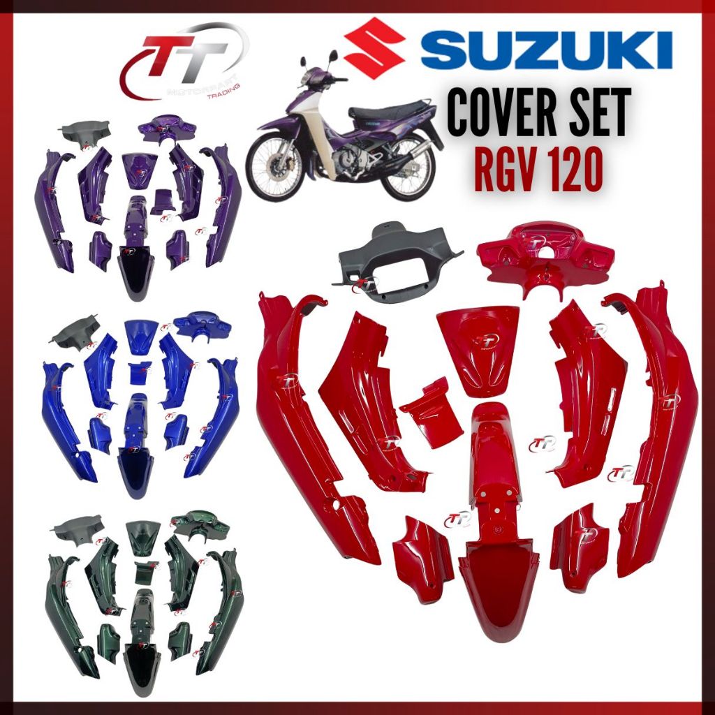 Suzuki RGV RGV120 RGV 120 bộ vỏ CAVERSET KABER KAVER KOVER đen xanh đỏ nâu tím xanh dương đỏ xanh lá