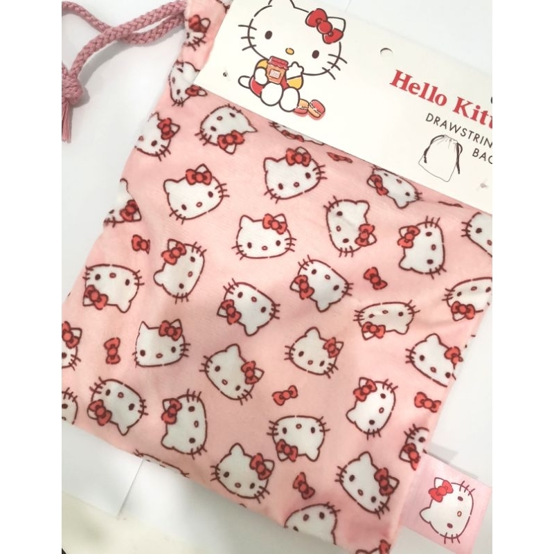 Moshi Moshi Hello Kitty กระเป๋าอเนกประสงค์ Drawstring Bag Storage Bag กระเป๋าหูรูดสําหรับเดินทางแบบพ