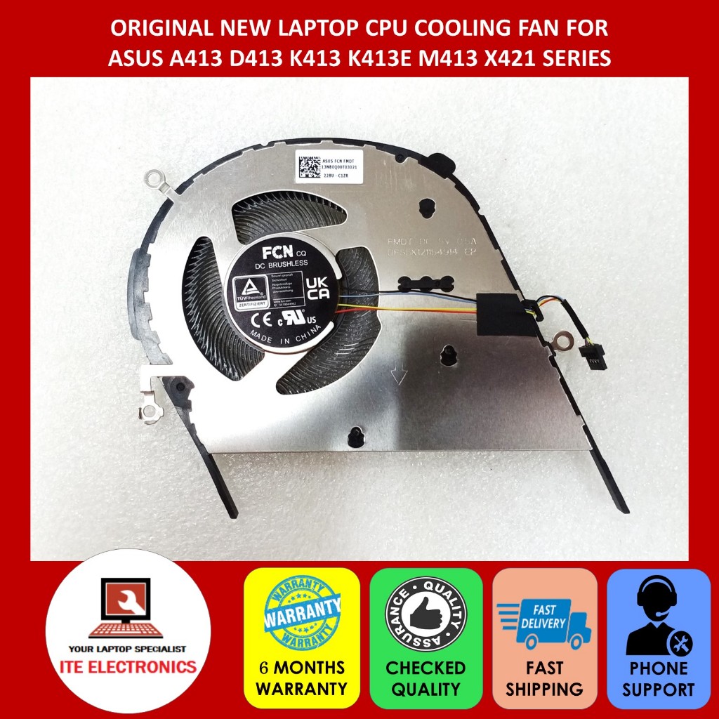 ใหม่ ASUS A413 D413 K413 K413E M413 X421 SERIES แล็ปท็อป CPU COOLING FAN 13NB0Q00T03021 DFS5K1211549