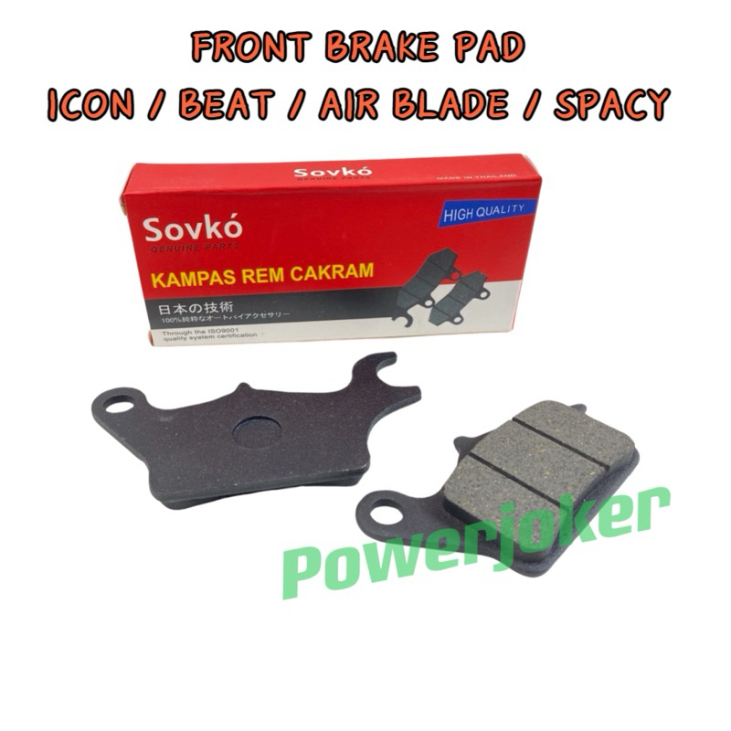 ICON / BEAT110 V1 V2 / BEAT110 / SPACY / AIR BLADE - ผ้าเบรคหน้า / DEPAN DISC BREK LINING Brek - ICO
