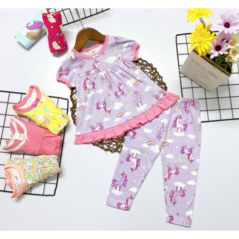 1-5yrs old Gymboree Short Sleeve Long Pants Girl Pyjamas/ Playset