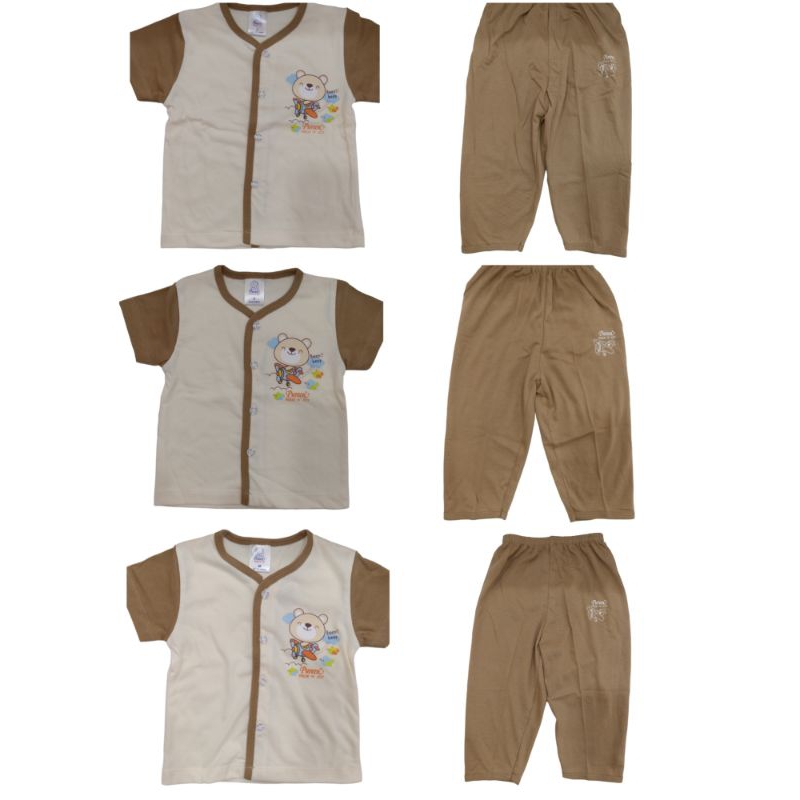 Pureern Pride N Joy เสื้อผ้าเด็ก Color Chocolate แขนสั้น Size ( M 6-12months / S 0-6months / L 12-18