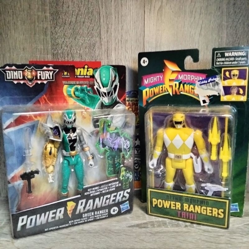 POWER RANGERS DINO FURY GREEN RANGERS & YELLOW RANGERS