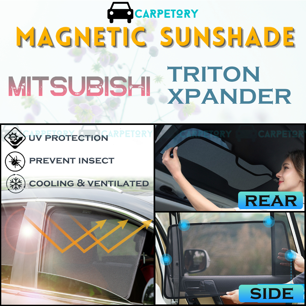 ม่านบังแดดแม่เหล็ก ติดหน้าต่าง ภายในรถยนต์ สําหรับ Mitsubishi Xpander Triton KA KB KJ KK KL NC1W