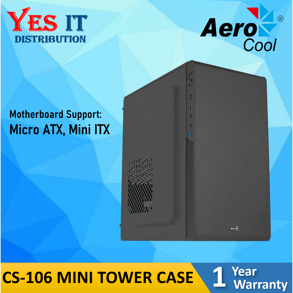 AeroCool CS-106 / CS-107 / Pivot V2 MINI TOWER CASE [ CS106-S-BK-V1 / CS107-A-BK-V2 / PIVVV2 ]