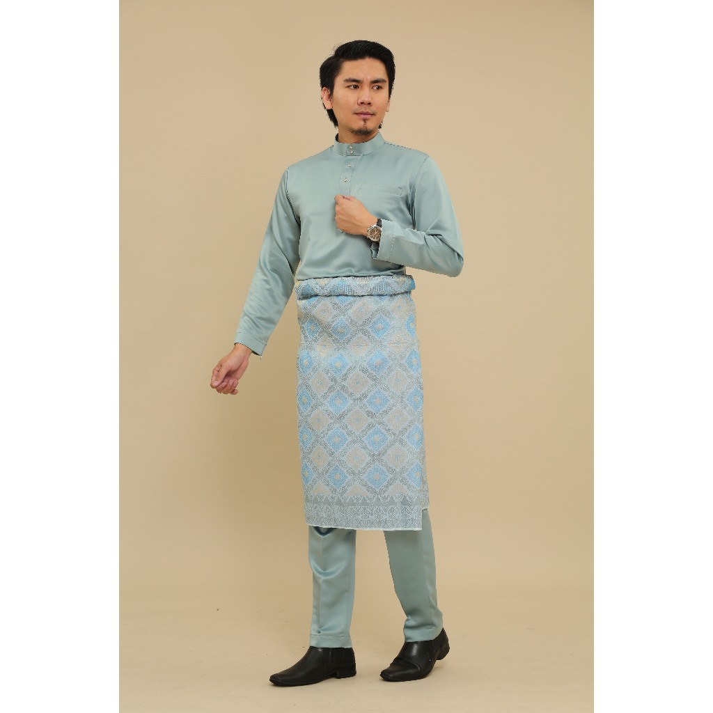 PLUS SIZE BAJU MELAYU SAIZ BESAR DUSTY สีเขียว ขนาด [2XL-9XL] BODY 50-78 INCHES