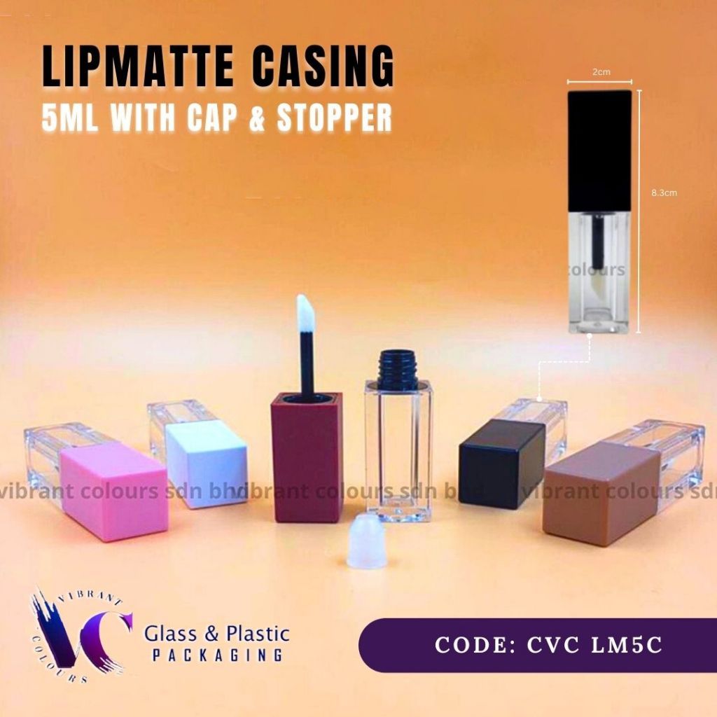5ML LIPMATTE BOTTLE/CASE/COSMETTIC CONTAINER พร้อมหมวก POST TODAY !