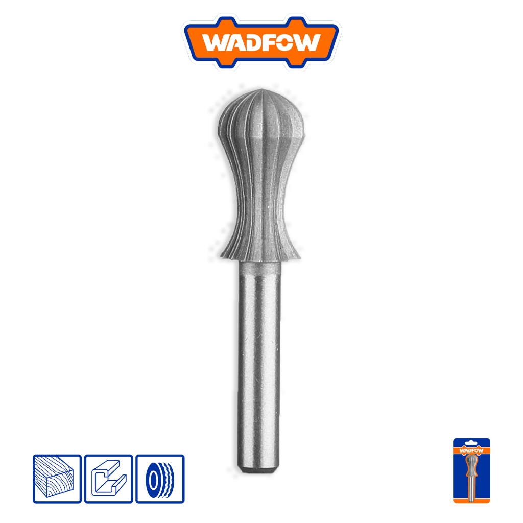 WADFOW เสี้ยนโรตารี หัว: 13mm, Shank: 6mm, เหล็ก GCr15, ใช้กับไม้ - WYE1K02