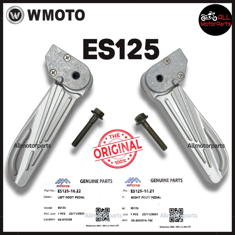 WMOTO ES125 ES REAR FOOT REST ซ้ายขวา KANA PEMIJAK KAKI BELAKANG WMOTO