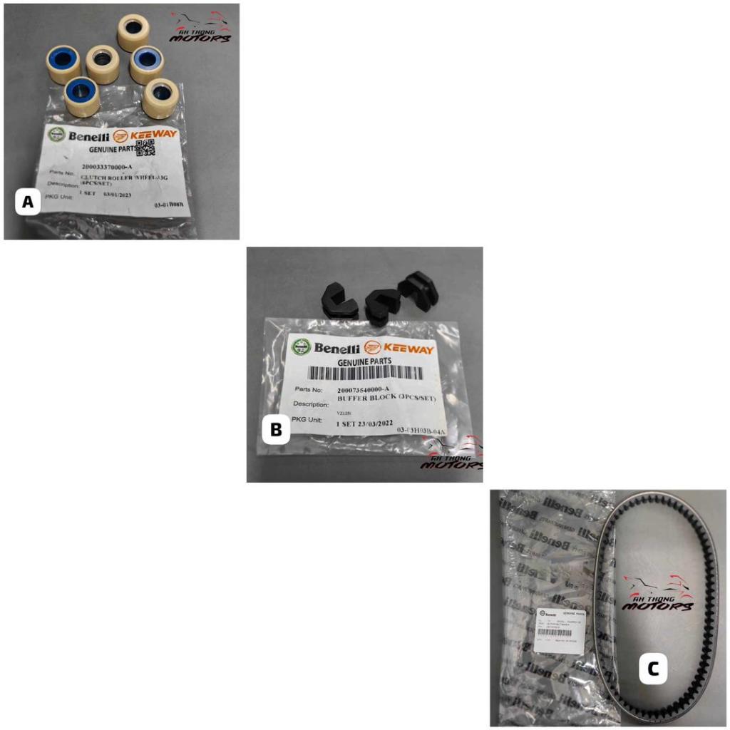 BENELLI PANAREA125/ VZ125i Belting/V-Belt, Buffer Block(3pcs), Clutch Roller Comp(6pcs Benelli (ไม่ค