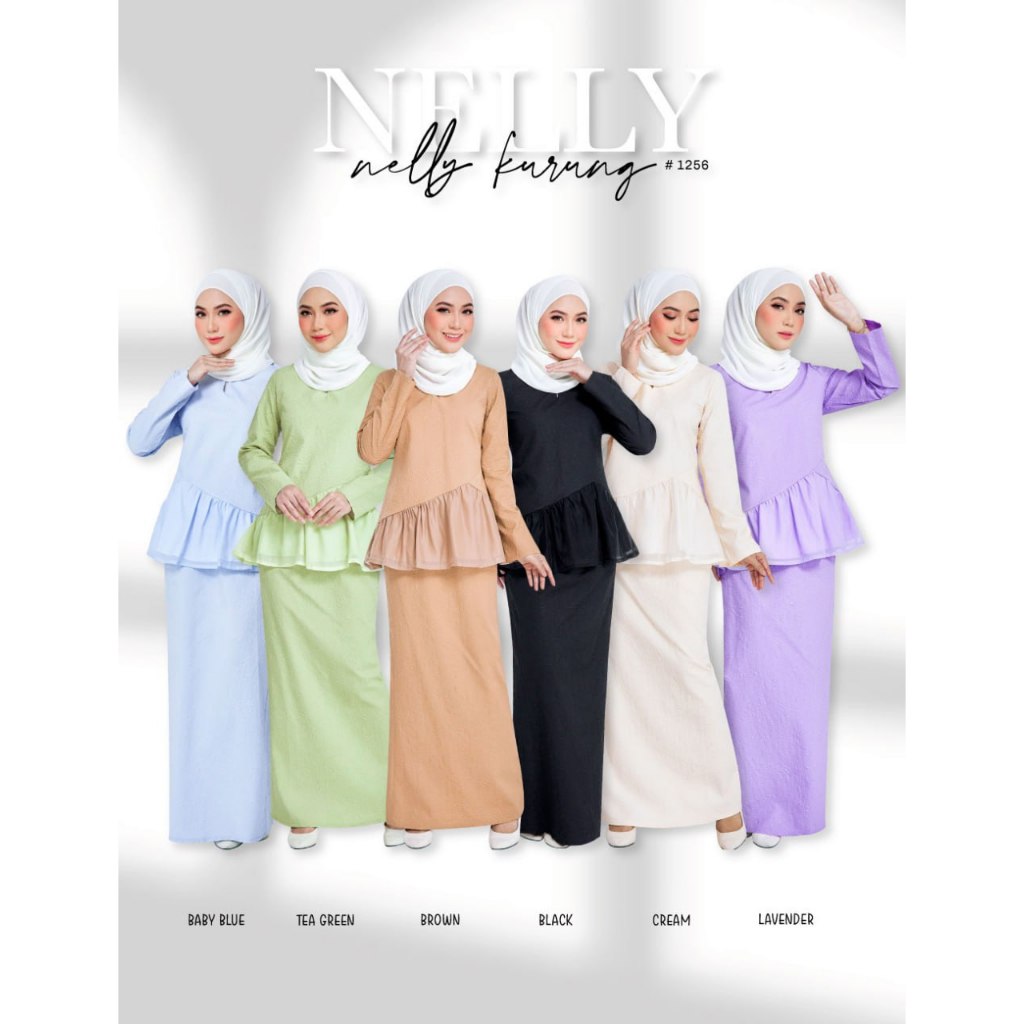 Nelly Kurung Moden Baju Kurung Nelly Moden Snow Brocade & Organza พร้อมซับ