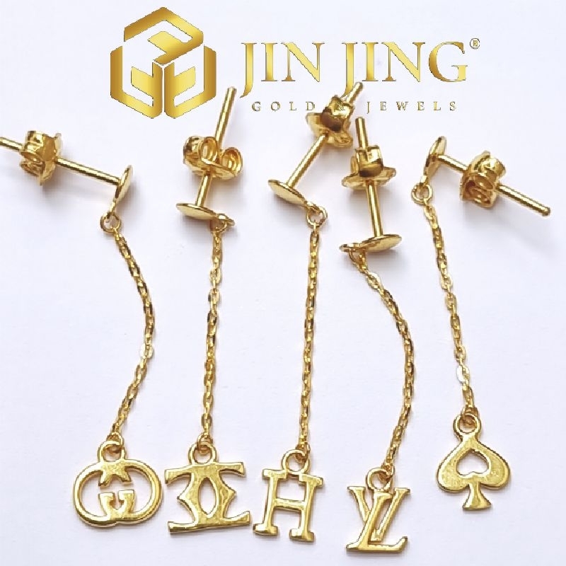ต่างหูแบบแขวน H/L VV/G G/CT Gold 916 Pure 1.60g-1.85g