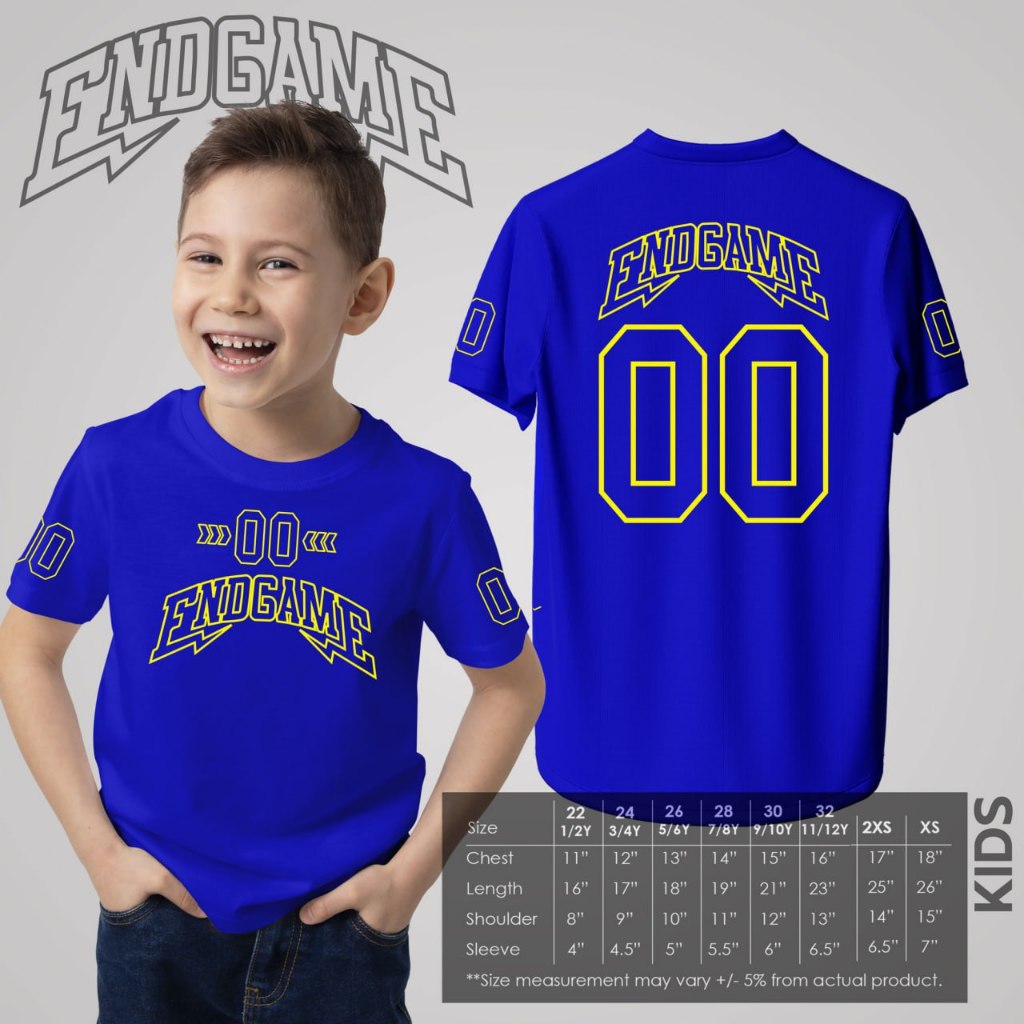 SPG32 ENDGAME JERSEY KIDS EDITION ขนาด 22-SIZE XS DEWASA KAIN MICROFIBRE JERSI KANAK2 เด็ก PG SPORT