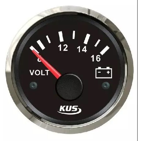 VOLT METER KUS S/STEEL สีดําพร้อมไฟ DC9-30V