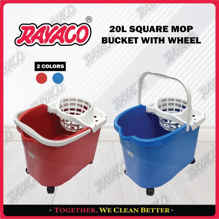 20L RAYACO SQUARE MOP BUCKET มีล้อ V9540