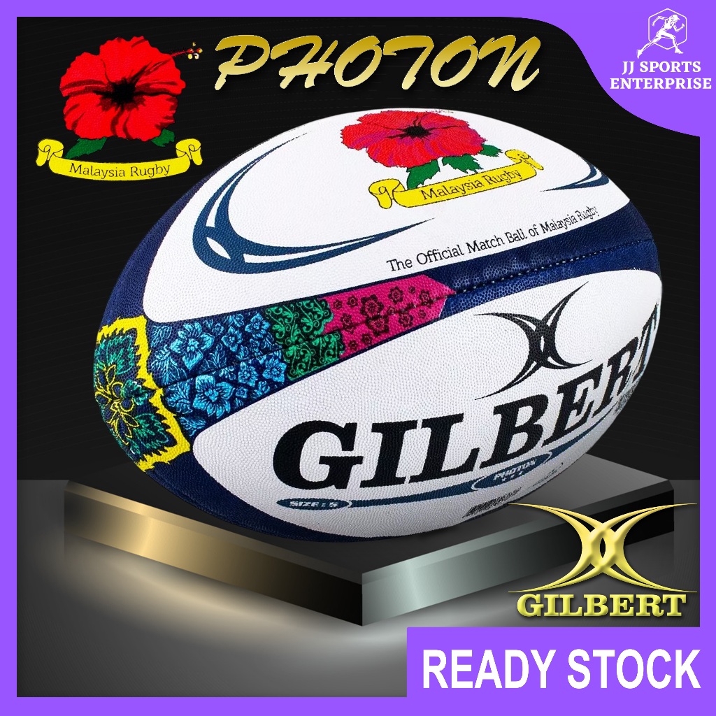 Gilbert Photon Songket Rugby Ball Wau Bulan การแข่งขันอย่างเป็นทางการ Ball of Rugby Match Ball Bola 