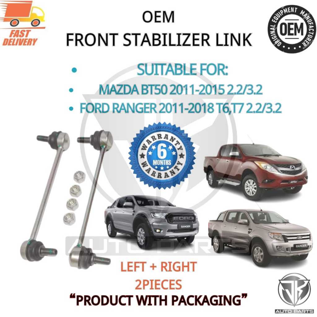 1 PAIR OEM FRONT ABSORBER STABILIZER LINK MAZDA BT50 2.2/3.2,FORD RANGER 2.2/3.2 (MAL-UC7C-34-150/MA