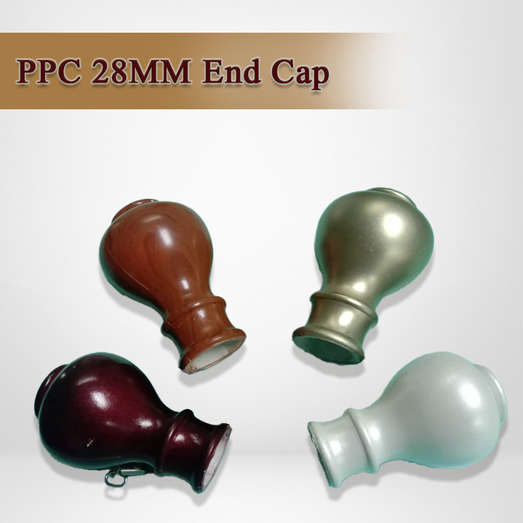 PPC end cap/28mm end cap สําหรับราวม่าน/kepala langsir/fineal ราวม่าน