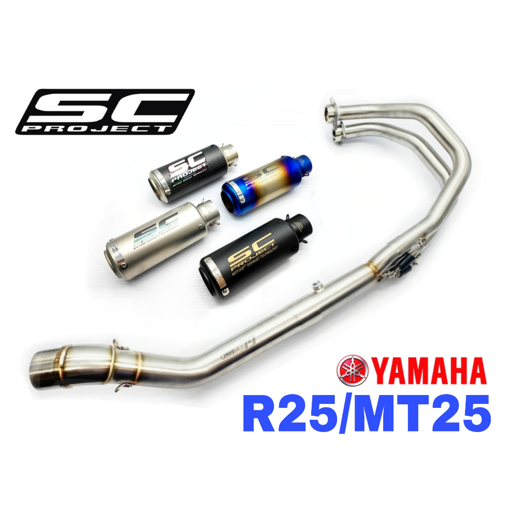 Yamaha R25 / MT25 Project79 ท่อไอเสียระบบเต็มท่อไอเสียสแตนเลส Ekzos Muffler SC Project R25 ท่อไอเสีย