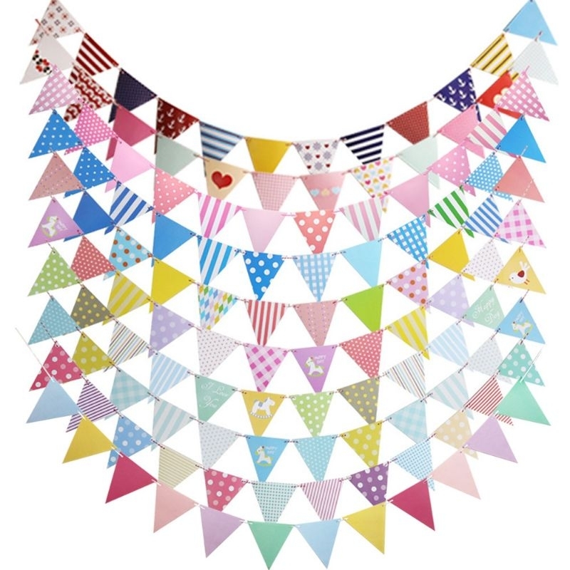 แบนเนอร์ธงสามเหลี่ยมพิเศษสําหรับงานแต่งงานวันเกิด Full moon baby naming Party ตกแต่งโลหะ flaq segiti