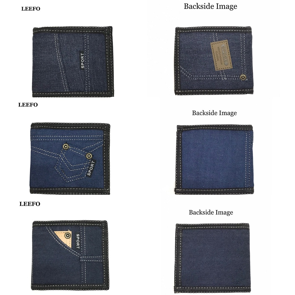 Leefo Denim Wallet Men Jeans Wallet Bifold Fashion Purse