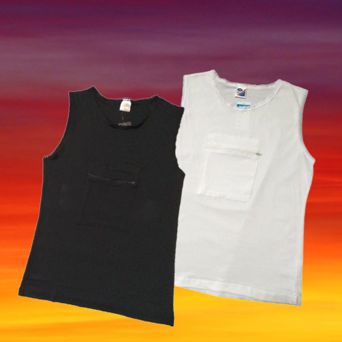 SINGET HAJI POCKET UNISEX (PUTIH) SINGLET HAJI PERALATAN HAJI 100% COTTON