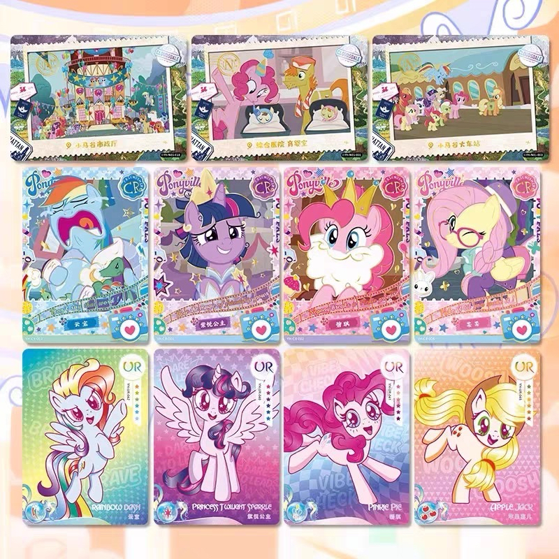 (BTS🌹150ชิ ้ น My Little Pony Fun Pack Friendship Forever Card Pinkie Pie CR Fluttershy SSR Card Pack สําหรับเด ็ ก