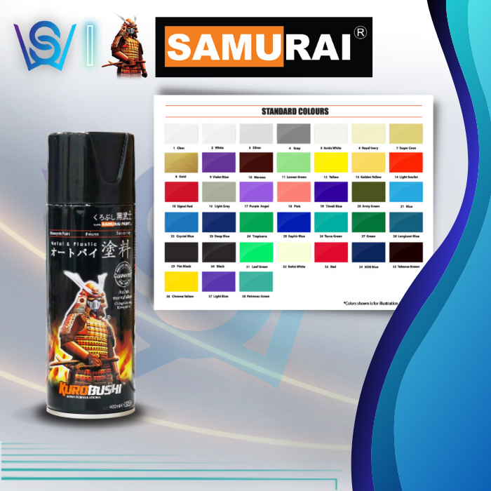 Samurai Spray Paint 400ml Standard & Matte/Flat Colour DIY ภาพวาดรถ Penyembur Cat สี