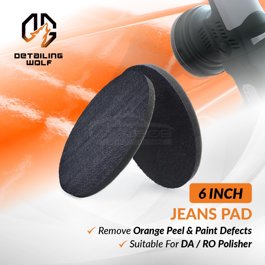 DETAILING WOLF Jeans Pad Cutting Polishing Buffing 150mm (กําจัดเปลือกสีส้ม) 6 นิ้วสําหรับขัดเงารถยน