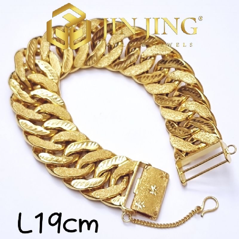 Centipede Hand Chain Hook2 Wide 2.0CM Gold 916 Pure 37.39g