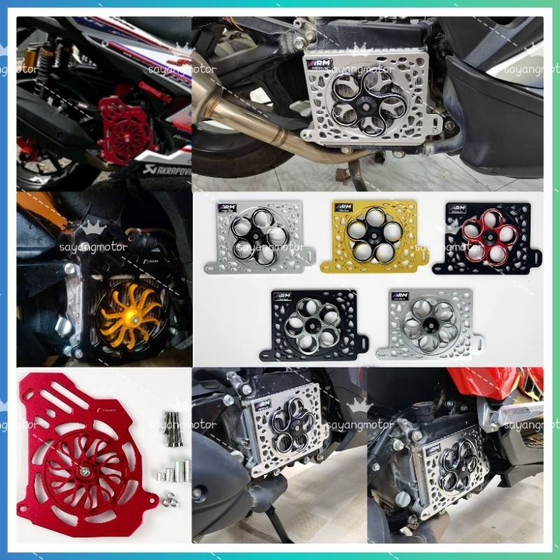 ฝาครอบหม้อน้ํา NMAX V1-V2 NVX V1-V2 พร้อมพัดลม CNC ALLOY YMH NVX155 AEROX155 NVX 155