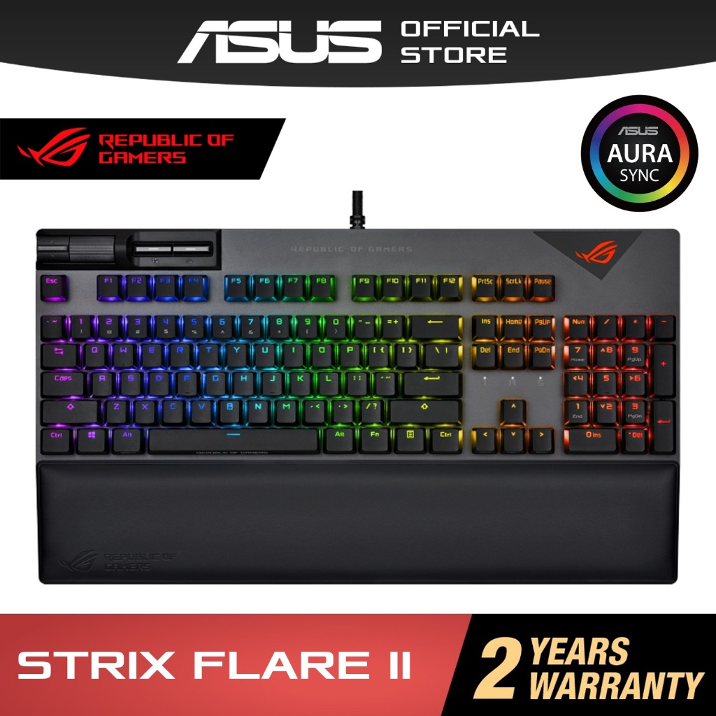 Asus ROG Strix Flare II Mechanical Gaming Keyboard 8000Hz Polleling Rate ROG NX Switch ขนาดเต็มฟรีที