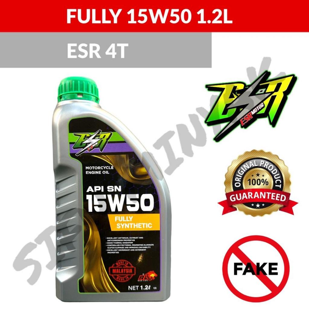 ESR 4T FULLY 15W50 1.2LITER ENGINE OIL MOTORCYCLE MINY HITAM MOTOSIKAL FULLY SYNTHETIC 1.2L YAMAHA ก