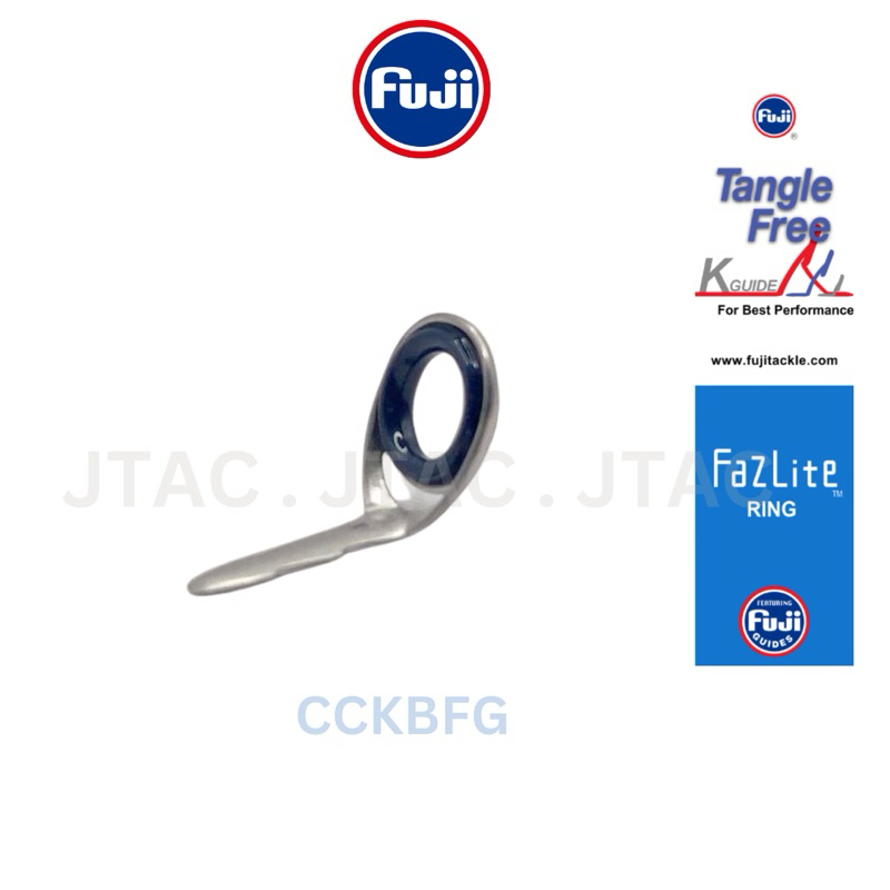 FUJI Guide CCKBFG สําหรับ Spinning และ Casting Rod พร้อมแหวน Fazlite และ Frosted Silver White Frame