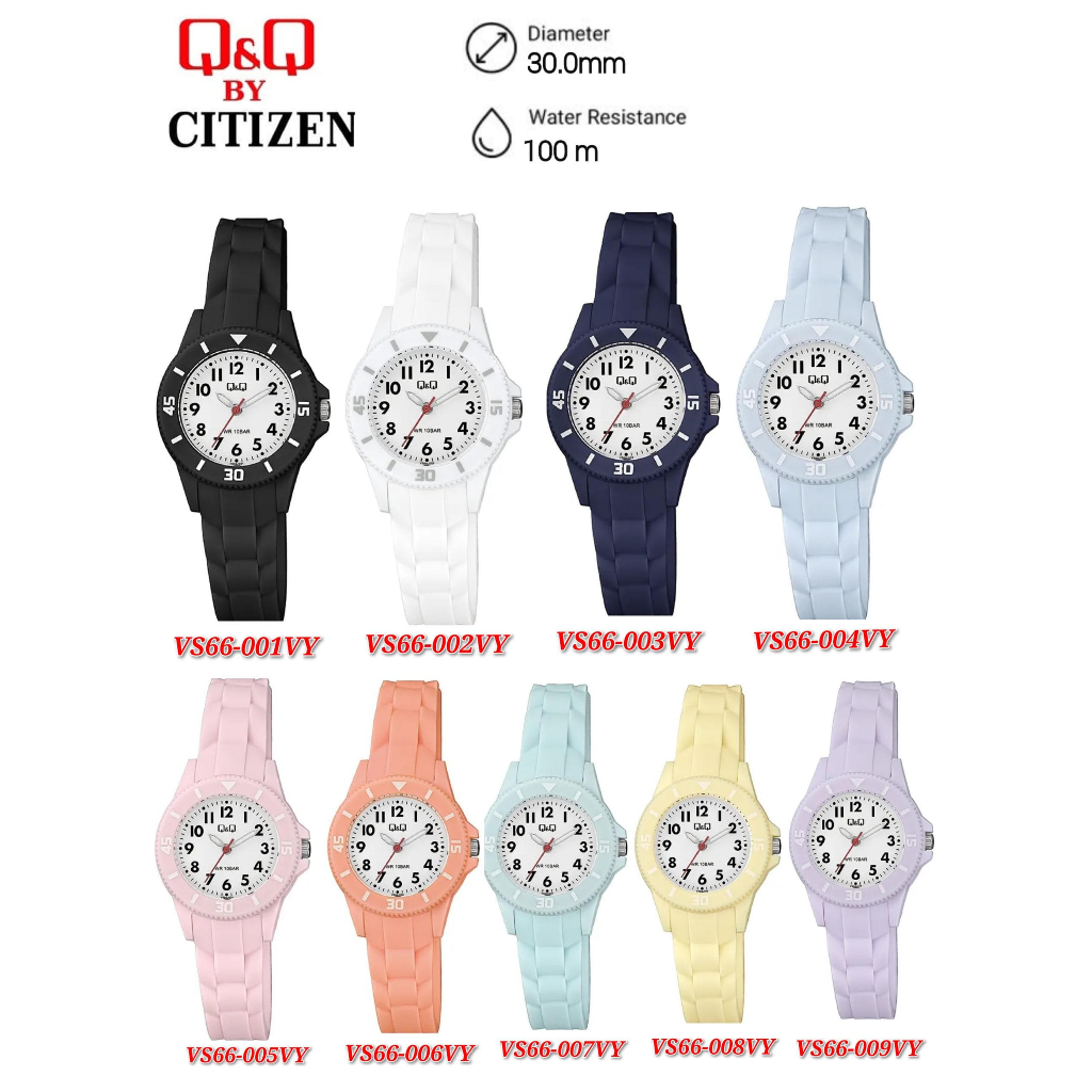 Q&Q Japan โดย Citizen Kids Resin Analogue Watch VS66 / V26A