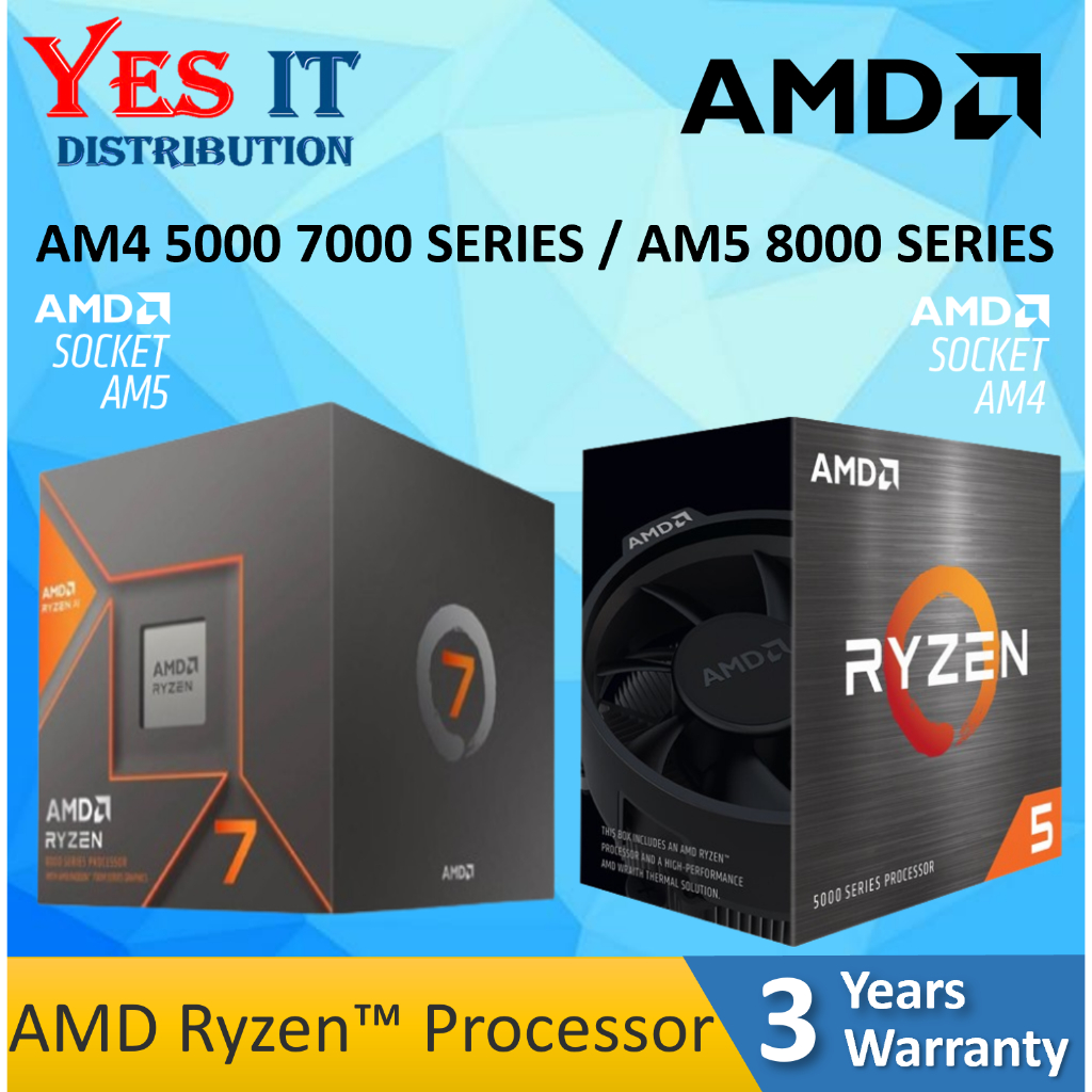 AMD RYZEN 5 5500 / 5600 / 5600G / 5600X / 7500F (BULLK) / 8500G / RYZEN 7 8700G AM4 AM5 PROCESSOR