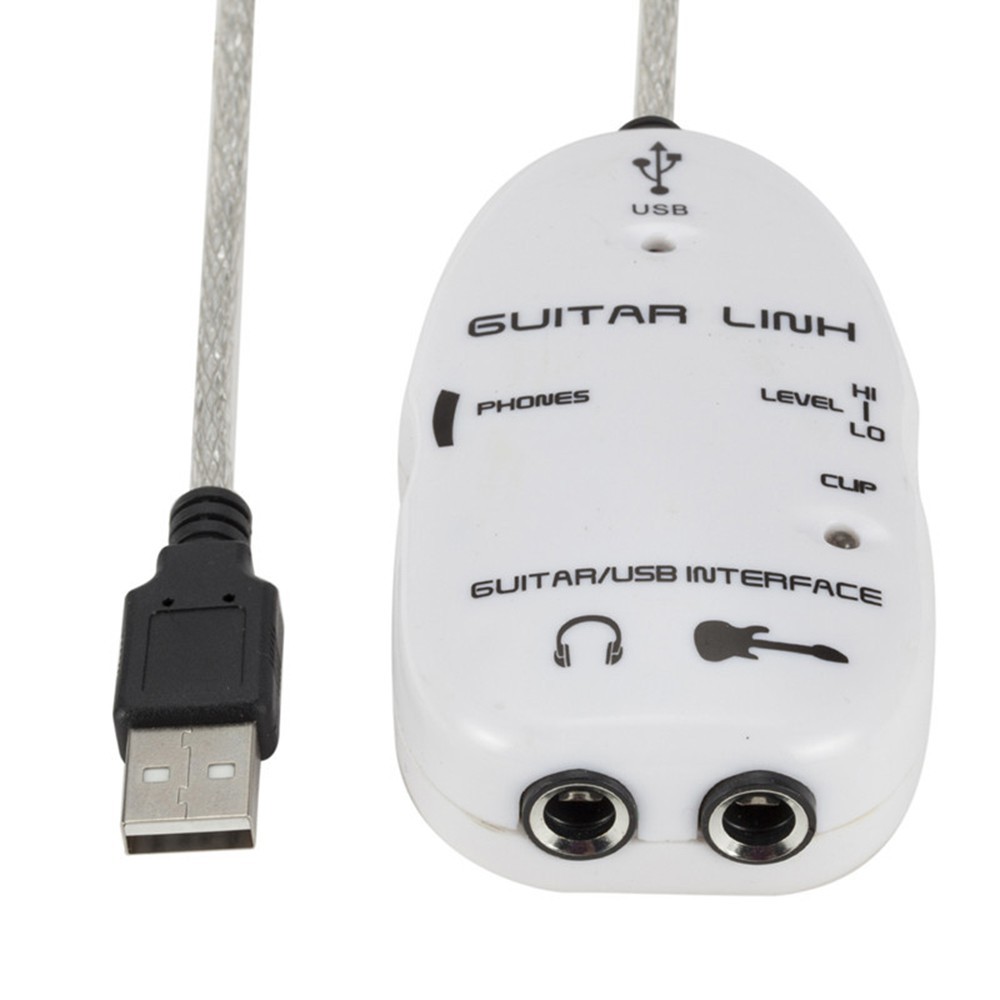 *KL ready stock* Guitar to USB Interface Link PC laptop computer Cable Adapter Audio Connector Recor