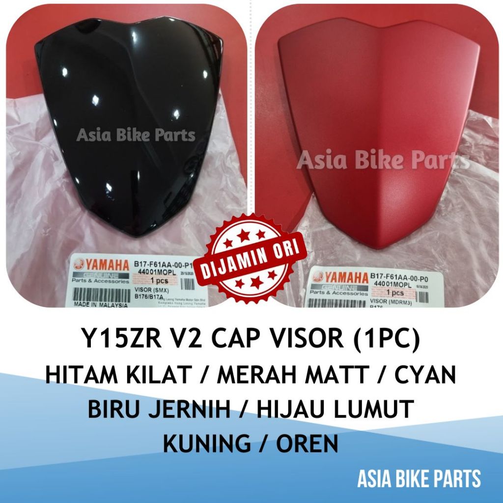 MERAH Yamaha Y15ZR V2 Visor / Cap Head Red Matt / Flash Black / Cyan / Clear Blue / Orange / Yellow 